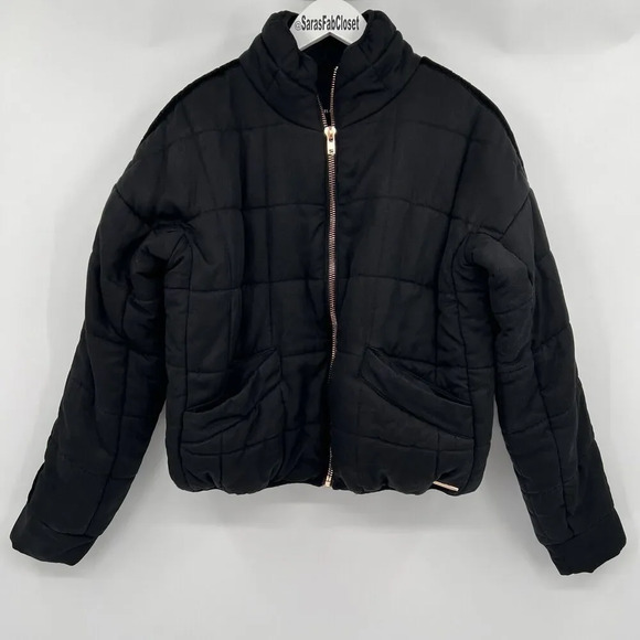 Avec Les Filles Curpo-Feel Thermal Puff Flight Jacket Velvet Trim Size Large - Picture 3 of 11